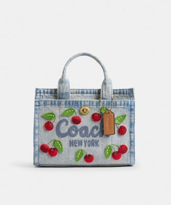 COACH コーチ チェリー柄 ミニカーゴトート20 ニューヨーク限定 カーゴ トート バッグ 20・チェリー エンブロイダリー | COACH